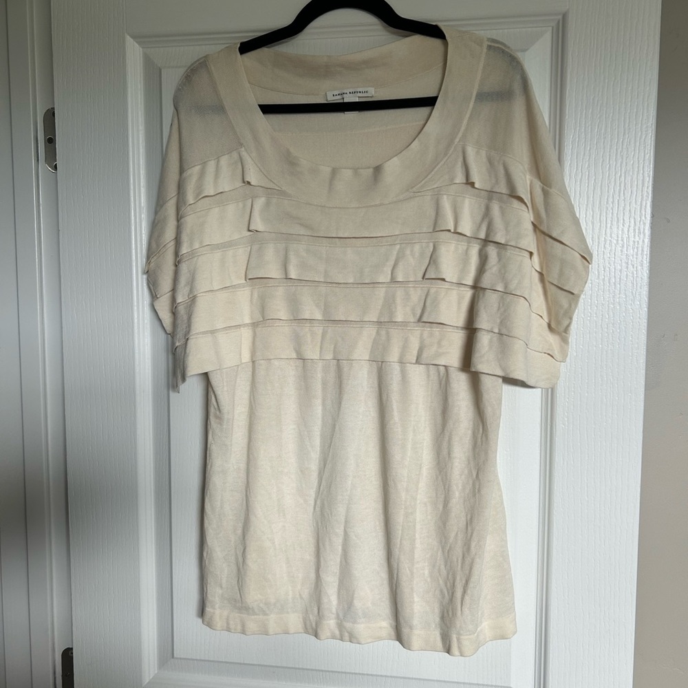 Banana Republic Ivory Tiered Blouse